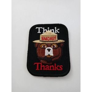 Vintage Smokey The Bear Black Patch "Think... Thanks" New Old Stock (1@11)